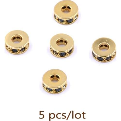 4 Color 5pcs/lot Zircon Separated Bead Brass Beads & Jewelry Making material DIY Bracelet Accessories