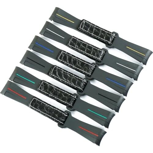 Rubber strap mens watch accessories for Rolex water ghost GMT20mm outdoor sports waterproof silicone strap female watch band