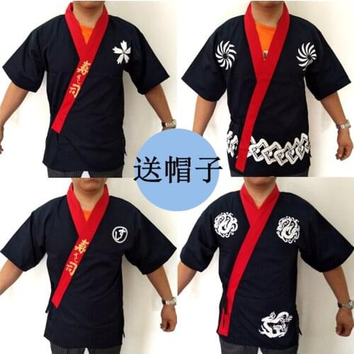 Sushi restaurant workwear suit uniform sushi clothes Japanese work clothes kimono Korean restaurant chef men and women work