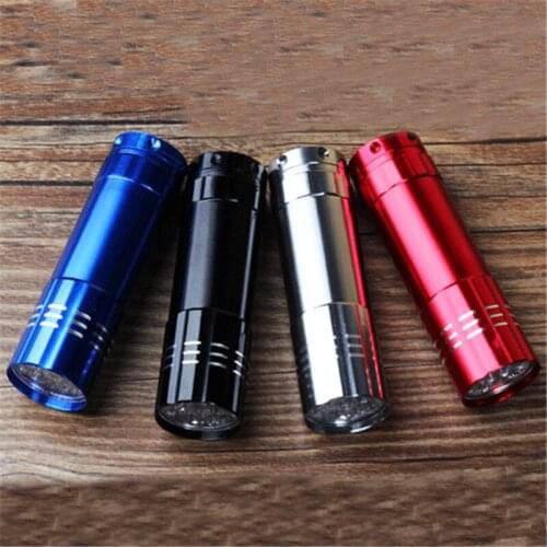 9-lamp LED small flashlight identification magnesium aluminum alloy key chain camping outdoor flashlight wholesale 2pcs / bag