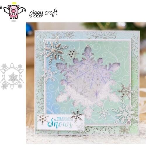 Piggy Craft metal cutting dies cut die mold Snowflakes frame background Scrapbook paper craft knife mould blade punch stencil