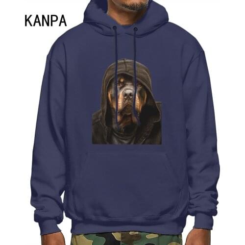 Sweatshirt with hood Blue Dog Graphic New Fashion Mens Hoodies Personality Pattern Print Hoody Men Workout Top Man sweatshirts