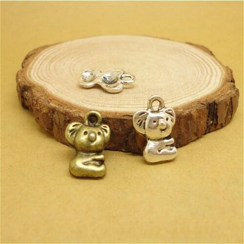 Vintage Ancient silver Bronze Lazy Koala Animal Pendant Charms Jewelry Accessories For DIY Handmade Key Chains,Bracelets Making