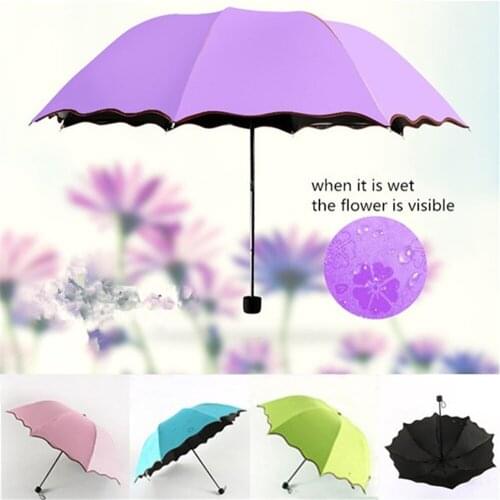 New Magic Folding Sun Umbrella Anti UV Windproof Umbrella Raining Blossom Umbrella with Water Portable for Women Girls Travel