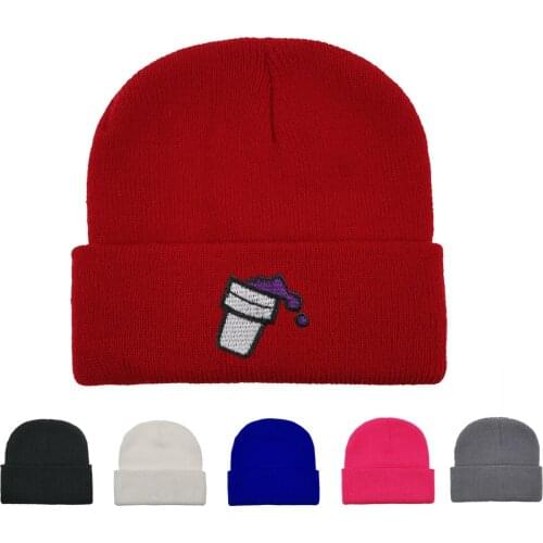 Knitted Hat Set of Head Cap Ice Cream Embroidered Knitted Hat