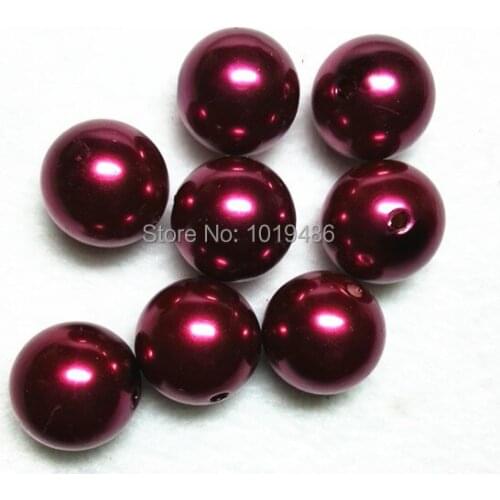 Choose size) 6mm/8mm/10mm/12mm/14mm/16mm/18mm/23mm/25mm dark Wine red color Acrylic Pearl Beads #43