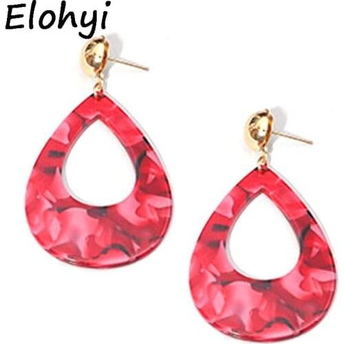 ELOHYI Women Acrylic Big Water Drop Long Earring Acetate Cross-Country Explosion Retro Personality Earrings Temperament Earrings