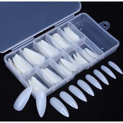 100pcs/boxed Oval Shape False Nail Tips Transparent Natural Faux Ongles Display Palette For Nails Art Gel Design Manicure Tools