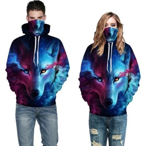 3D Wolf autumn Men Sweatshirt Women Hoodies outwear Winter Handsome Hooded Male 3D Hoody hio hop clothes