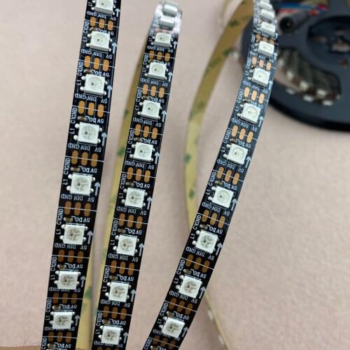 5m DC5V WS2812B led pixel srip,non-waterproof,74pcs WS2812B/M with 74pixels;BLACK PCB,only 4PIN