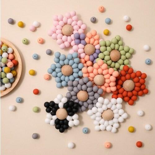 Baby Silicone Teether Toys Toddle Safe BPA Free hexagon Teething Beads Chew Dental Care Toothbrush Nursing Beads Gift For Infant