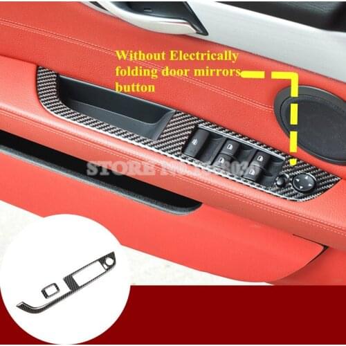 Carbon Fiber Inner Car Door Window Switch Cover 2pcs For BMW Z4 E89 2009-2015 Car accesories interior Car decoration