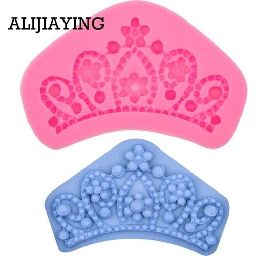 M0568 1Pcs Cake Border Silicone Molds Crown Cupcake Fondant Cake Decorating Tools Gumpaste Chocolate Moulds