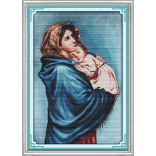 Madonna and Child Jesus Christian Religious Characters Series Handmade Chinese Embroidery Stitch Kits Decorative Paintings