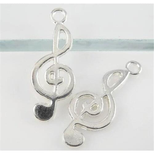20pcs Silver Color Metal Musical Note Charms for Pendant Jewelry Making DIY Handmade Necklace 11396