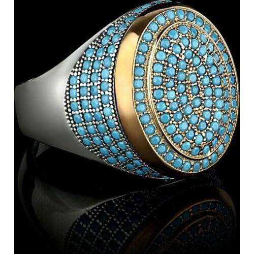 Sterling silver 925 handmade jewelry luxury turquoise mens ring all size