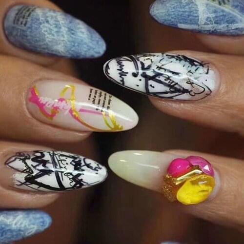 New Fashion 1Sheets 3D Water Decals Nail Art Stickers DIY colorful leaves letter Nails Sticker Decorations Manicure Z0131