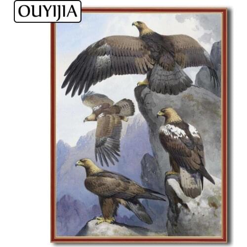 OUYIJIA Flying Eagle 5D DIY Animal Bird Diamond Painting Condor Cluster Embroidery Rhinestone Mosaic CrossStitch Decoration Oil