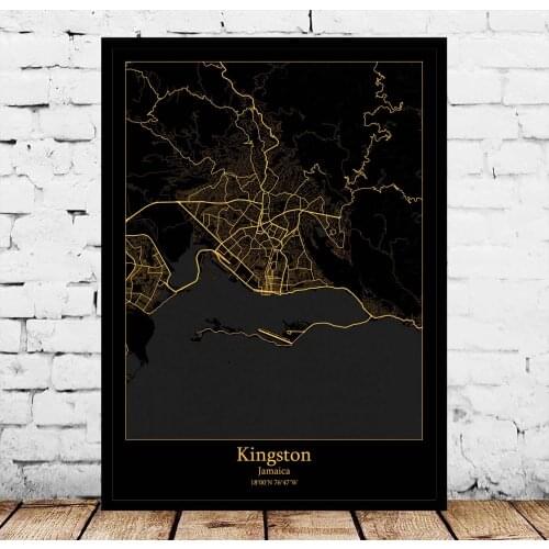 Kingston Jamaica Map Poster
