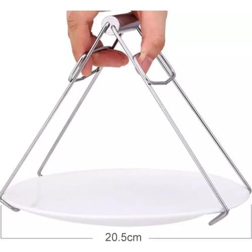 Stainless Steel Foldable Hot Bowl Clip Pot Anti-scalding Clip Hand Steamer Pliers Handy Kitchen Tool
