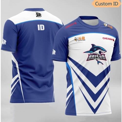 CF Esports Uniform Team White Shark Player Jersey Customized ID Fans Game Tshirt Custom Name T-shirt for Men Women Tee Shirt