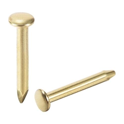 Uxcell 200pcs Small Tiny Nails 1.2mmX8mm for DIY Decorative Pictures Wooden Boxes Household Accessories Gold Tone