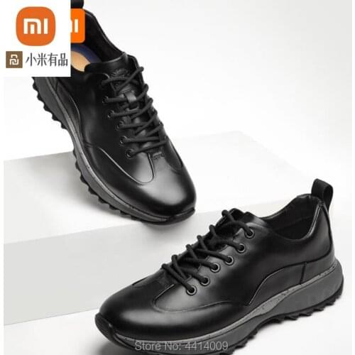 Youpin youpin urban casual leather shoes head layer cowhide high elastic cushioning mens business leather shoes