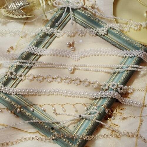 Heart Flower Pearl Necklaces For Women Party Bow Knot Pendant Necklace Fashion Choker Elegant Flower Jewelry Gifts 2021