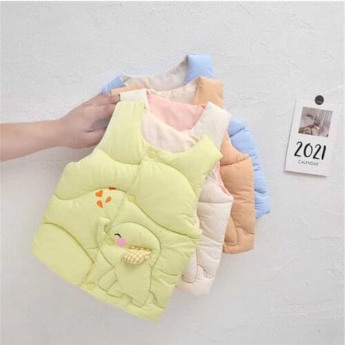 Girls Waistcoats Warm Vest Winter Boys Thicken Waistcoat Kids Outerwear Vest Cotton Jackets 6Months-6 Years Child Vests Unisex