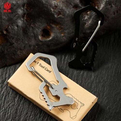 1PCS Rock Climbing Mountaineering Camp Keychain Multi-Function Tool Outdoor Portable Wrench Mini Beer Bottle Opener