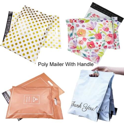 100% New Material Thank You Tote Express Courier Self-Sealing Pouches Portable Plastic Poly Envelope Shoes Gifts Mailing Bag