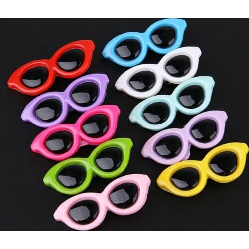 10Pcs Pet Heart Sunglasses Hairpins New Pet Dog Bows Hair Clips for Puppy Dogs Cat Teddy Pet Hair Decor Pet Supplies