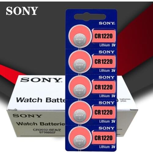 100pc/lot Sony 100% Original CR1220 Button Cell Battery For Watch Car Remote Key cr 1220 ECR1220 GPCR1220 3v Lithium Battery