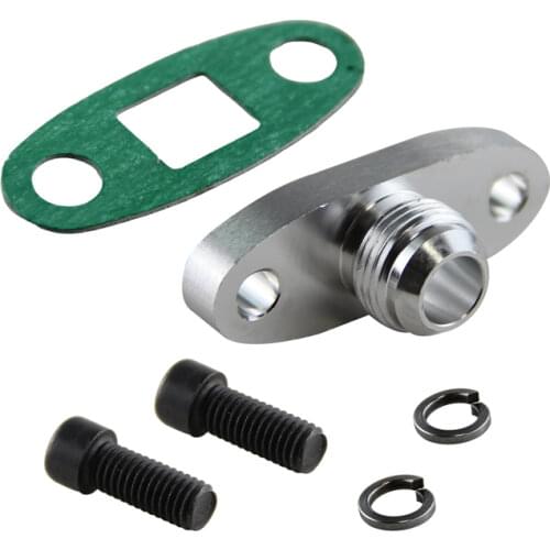 Turbo Oil DRAIN OUTLET Flange Gasket Adapter Kit 10AN MALE Fitting T3 T4