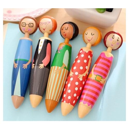 15 pcs/lot Funny Cartoon Figure Blue ink Ballpoint Pen Stationery Office Supplies(tt-4198)