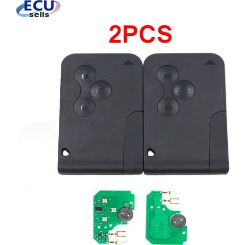 2PCS* New 3 Button Remote Key for Megane Scenic Smart Card with Key Blade 434Mhz ID46 Chip With Logo