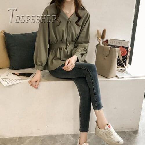 2019 Autumn Temperament Women Blouse Korean Slim Female Blouses