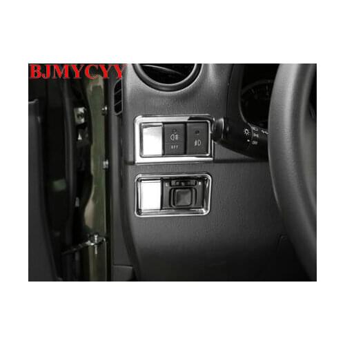 BJMYCYY 4 PCS 2 Colors For Suzuki Jimny 2011-2016 Rearview Mirror and fog fram djustment Switch Button Decoration Cover