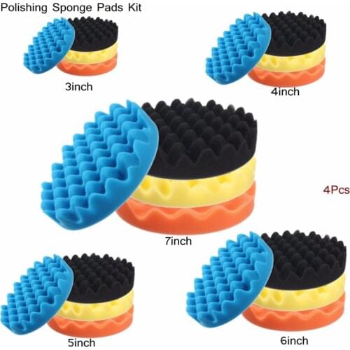 4Pcs/Set Buffing Buffer Sponge Polishing Pad 3/4/5/6/7 Inch Hand Tool Kit For Watch Car Glass Polisher Wax Polishing Kits