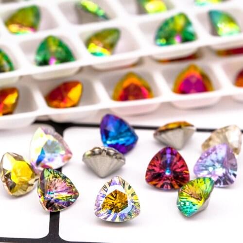7mm Shiny Pointback Rhinestones Glue On Nails Decoration Crystal Stones Colorful Glass Strass DIY Accessories Rhinestone