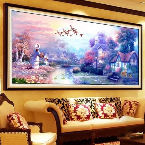 DIY Diamond Embroidery 5D Diamond Painting Cross Stitch Mosaic Pattern Full Round Rhinestone Home Decor landscape Countryside