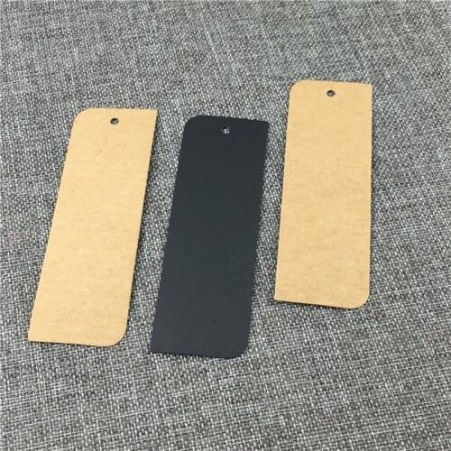 50Pcs/Lot 12x4cm Kraft Paper Cardboard Tags Lip-Deep Long Strip Shape Hanging Products Mark Packaging Labels For Displays Supply