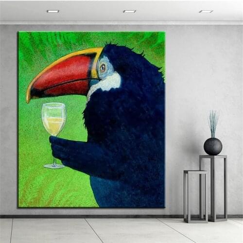 Large size Printing Oil Painting toucan tokay Wall painting Wall Art Decoration Picture For Living Room painting Frame