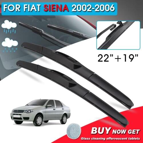 BROSHOO Car Front Window Windshield Wipers Blade For Fiat SIENA 22"+19" LHD&RHD Car Model Year 2002-2006 Auto Accessories