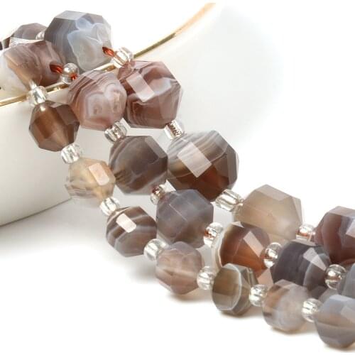 6 8 10mm Natural Botswana Agates Stone Beads Olive Shape Loose Spacer Beads for Fashion Accessories Jewelry Making Bracelet 7.5