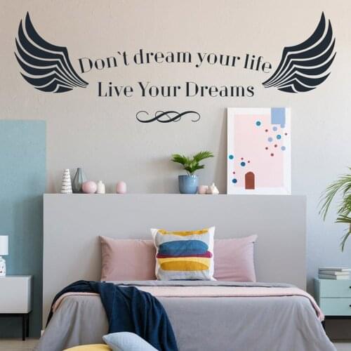 Live Your Dream Quote Wall Sticker Follow Your Life Vinyl Inspirational Decal Motivational Bedroom Dont You Learn Hope C111