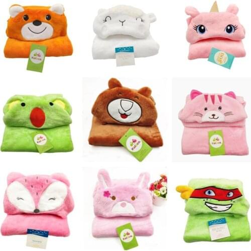 Baby Hooded Bath Towel Newborn Cute Cartoon 3D Blanket/Wrap Children Super Soft Shower Swaddle Toddler Bathrobe Towel