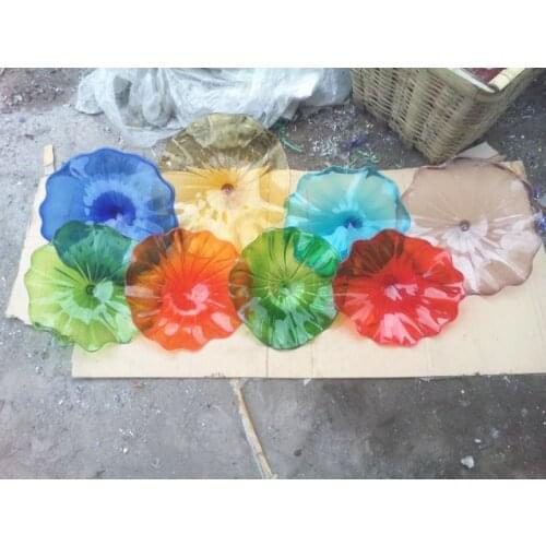 Sofa Television Hallway Wall Art Style 100% Hand Blown Murano Glass Plates OME Wall Lamp