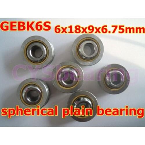 GEBK6S PB-6 radial spherical plain bearing with self-lubrication for 6mm shaft