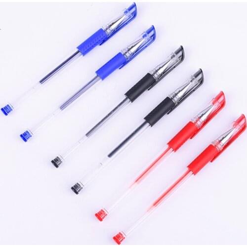 5Pcs 0.5mm Unisex Gel Pen Black Blue and Red Ink Very Good Writing Pen Metal Chirography Office & School Pen For Student